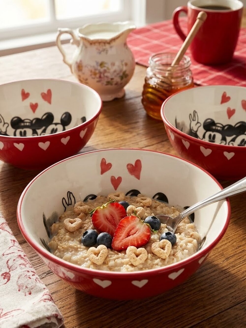 Mickey & Minnie Disney Ceramic 3-Piece Bowl Set | Microwave & Dishwasher Safe